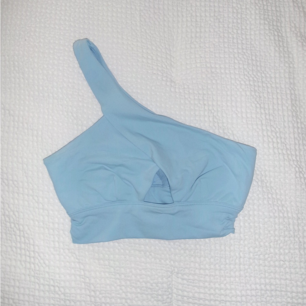 Alo Yoga Blue Diagonal Flex Bra